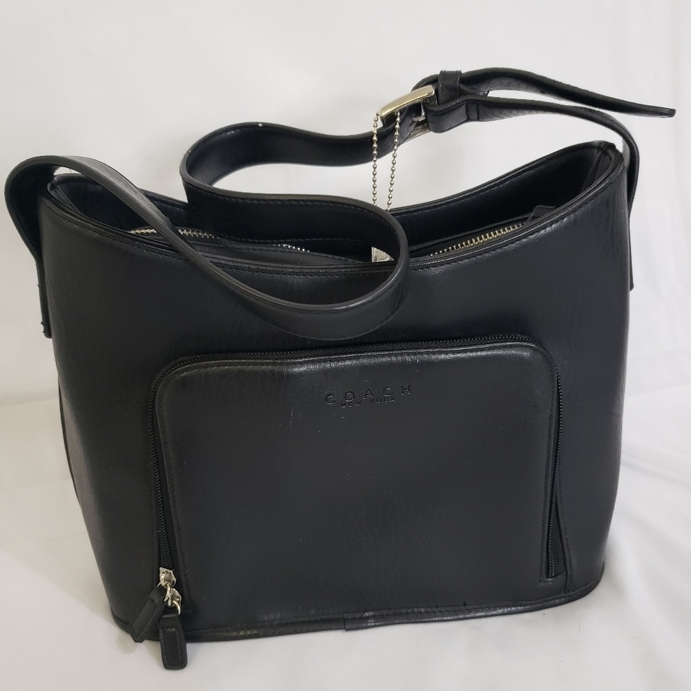 Coach genuine leather black bag